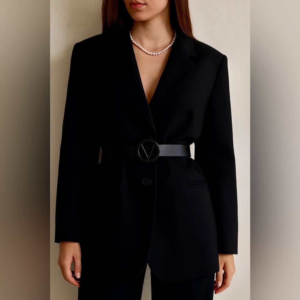 Valentino by Mario V logo leather Belt
